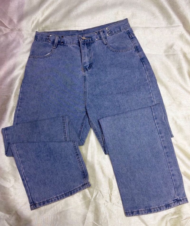 High Waisted Light Denim Jeans