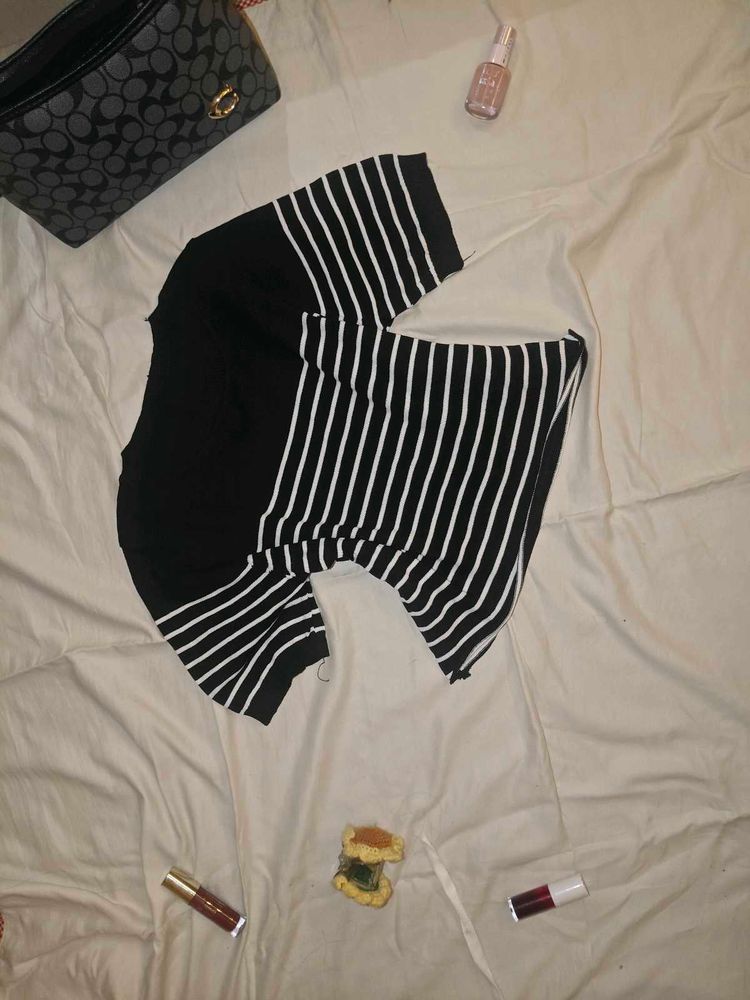 Striped Black and White Top