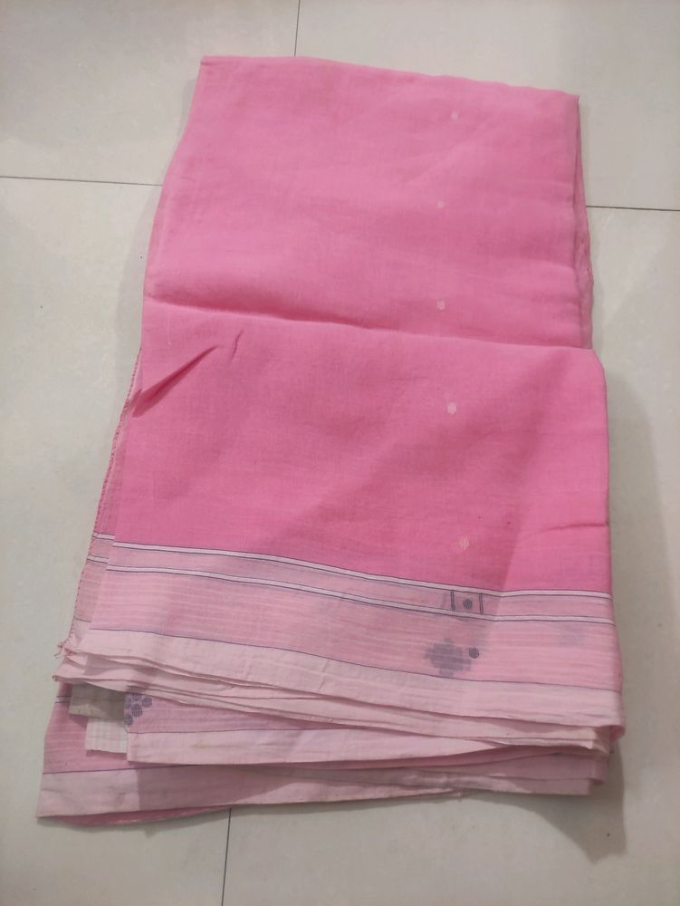 🥻Pink Cotton Saree