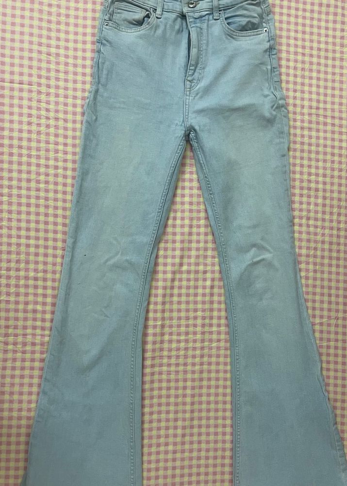 y2k blue bootcut jeans
