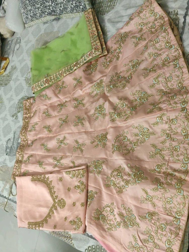 Beautiful Peach Lehenga Choli Set