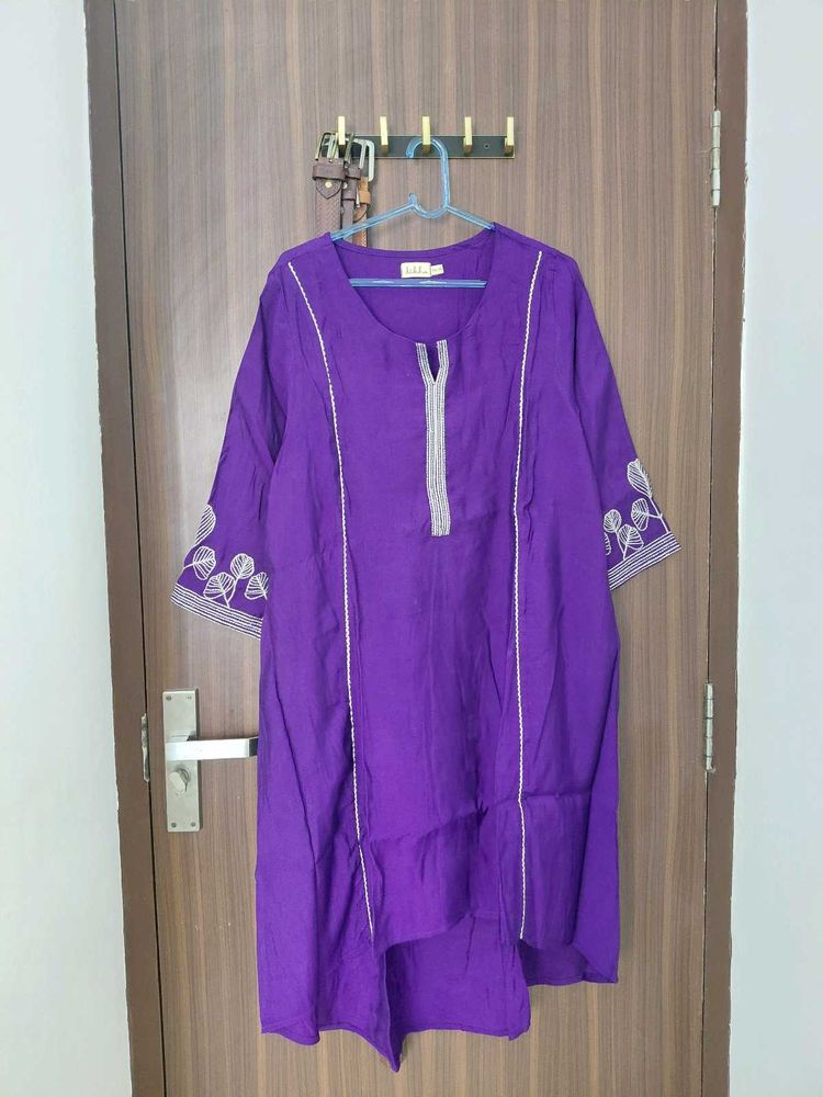 Vibrant Purple Embroidered Kurta
