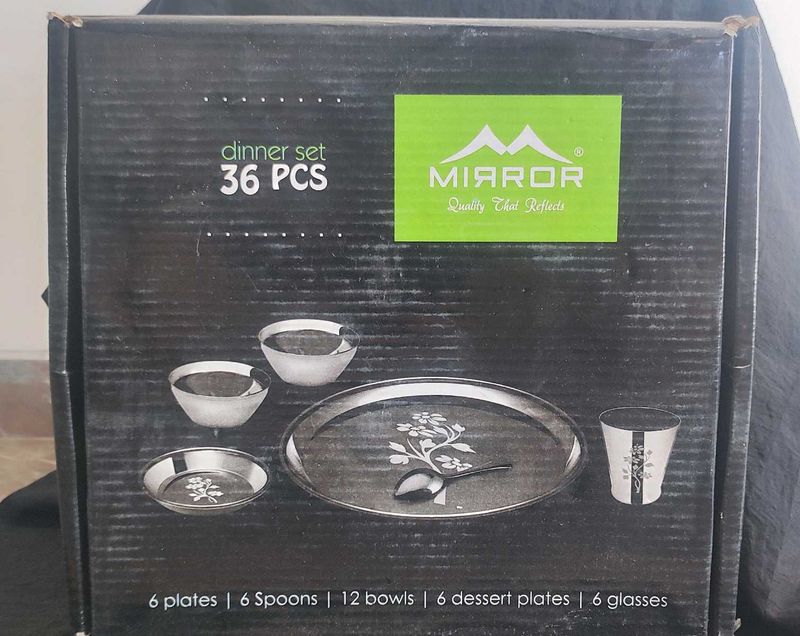 Mirror 36 Pcs SS Dinner Set