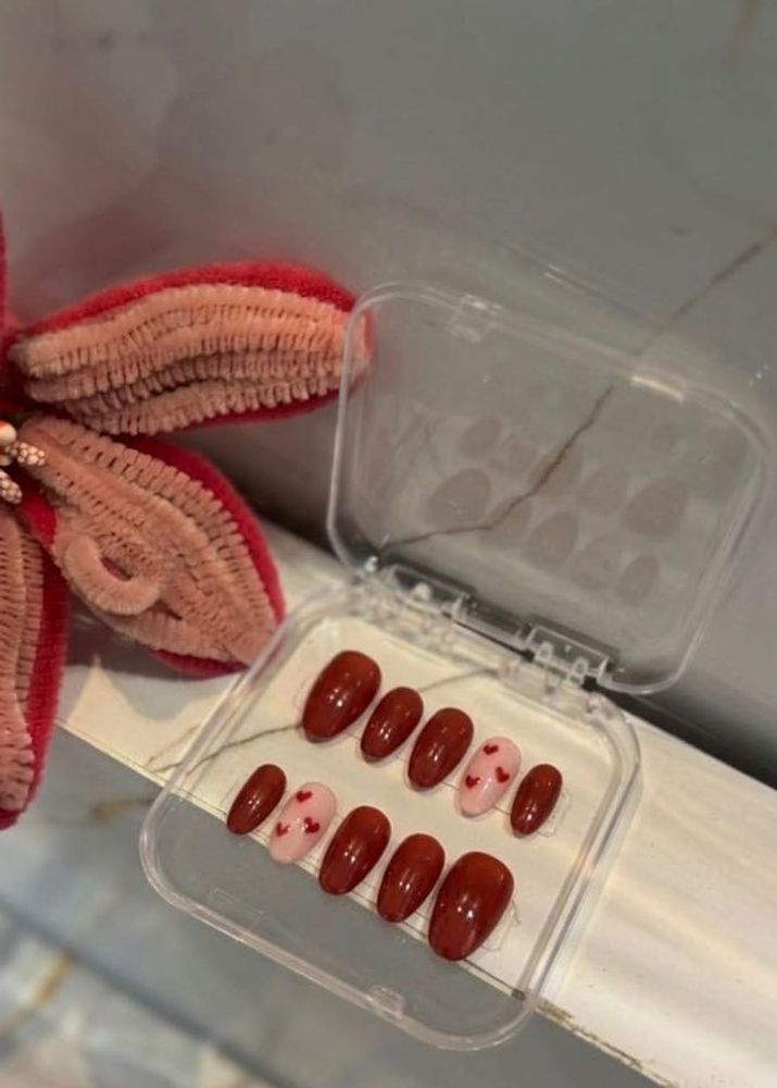 Cherry Red Cute Heart Press-On Nails