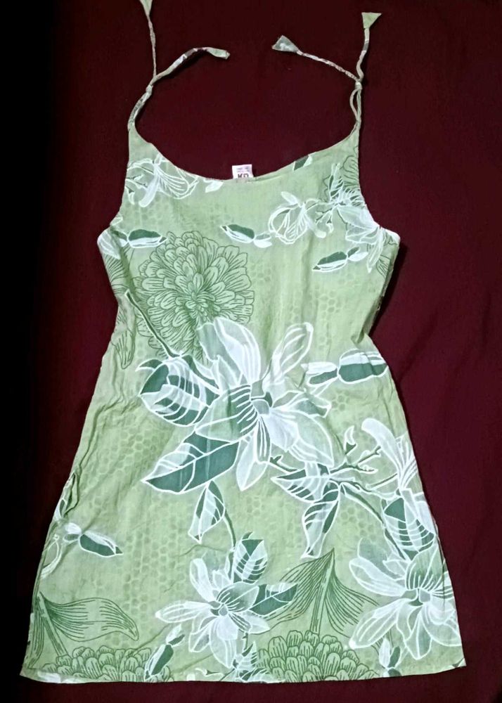 Light Green Floral Mini Dress