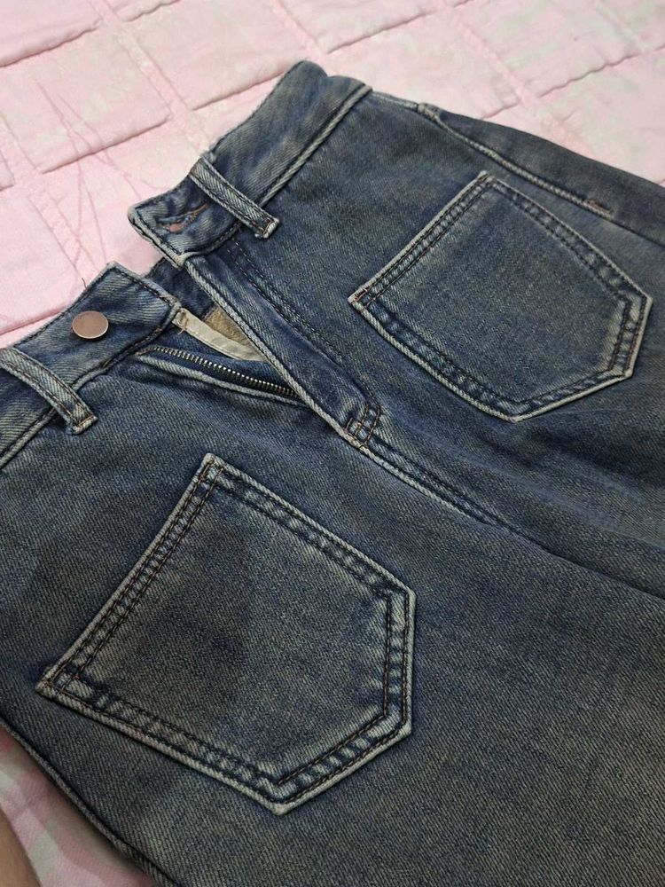 Vintage Wash Denim Jeans