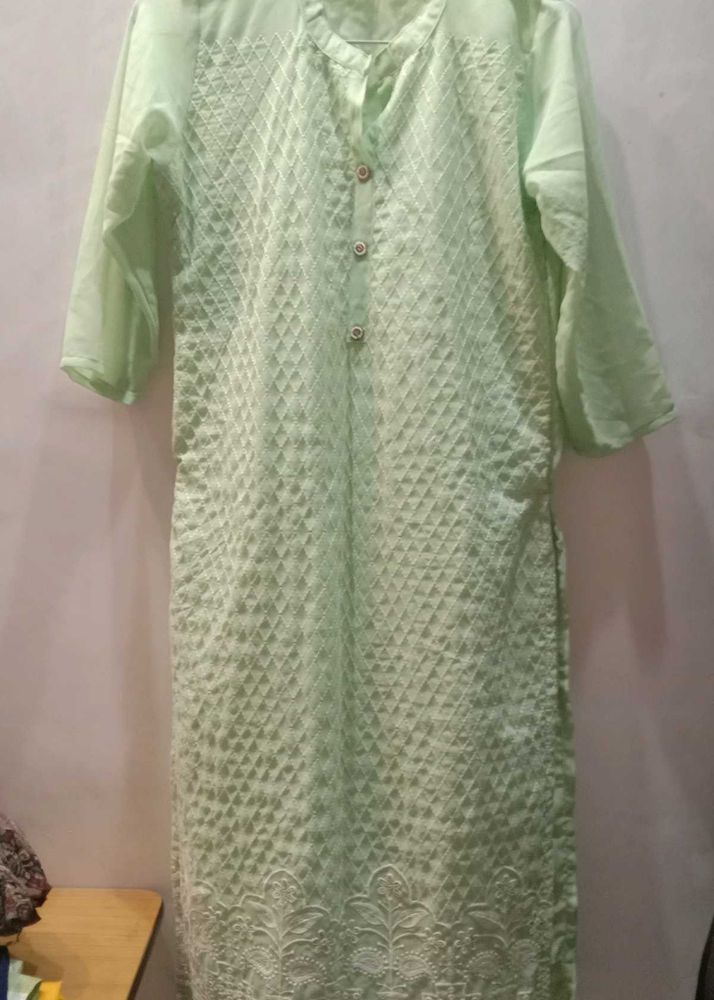 Light green kurta plazzo set