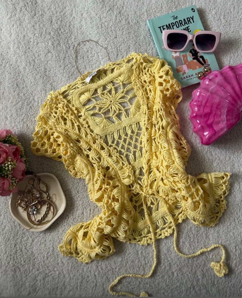 Yellow Crochet Crop Top
