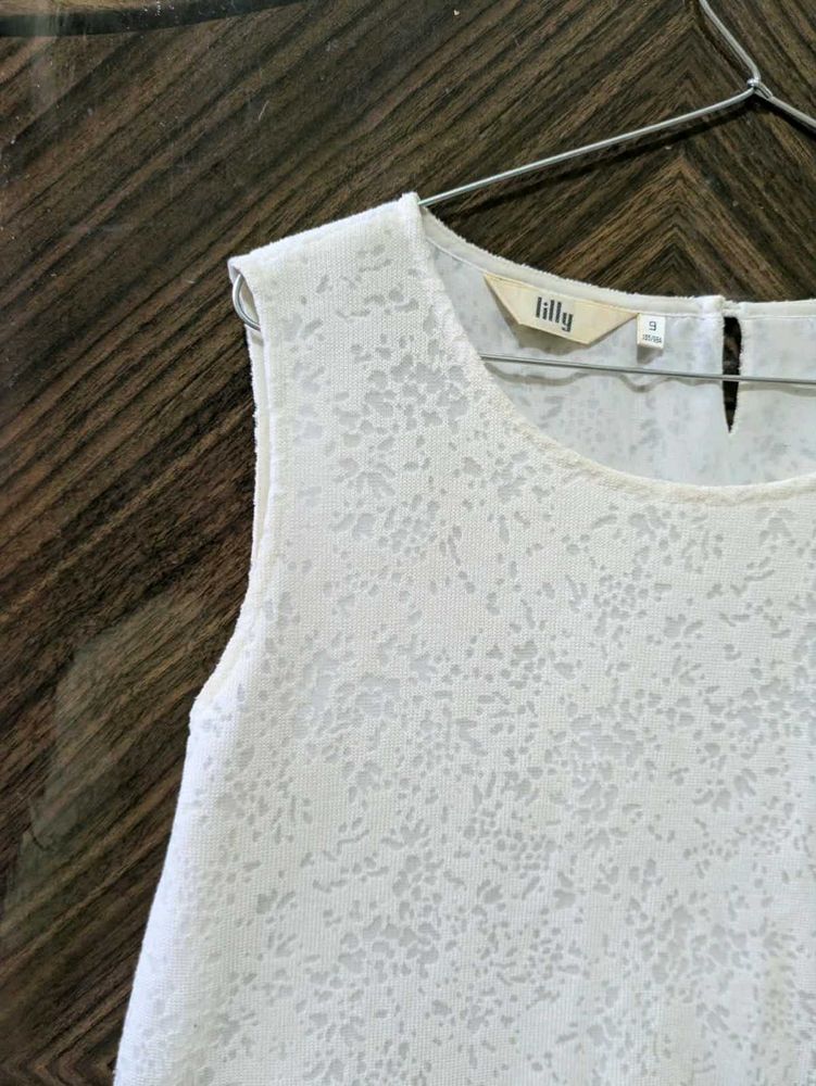 Chic White Lace Overlay Top