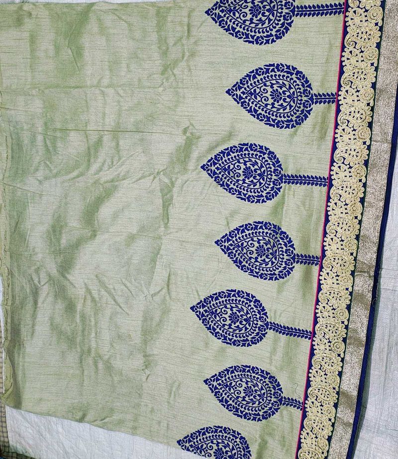 Elegant Mint Green Saree(bilkul new)