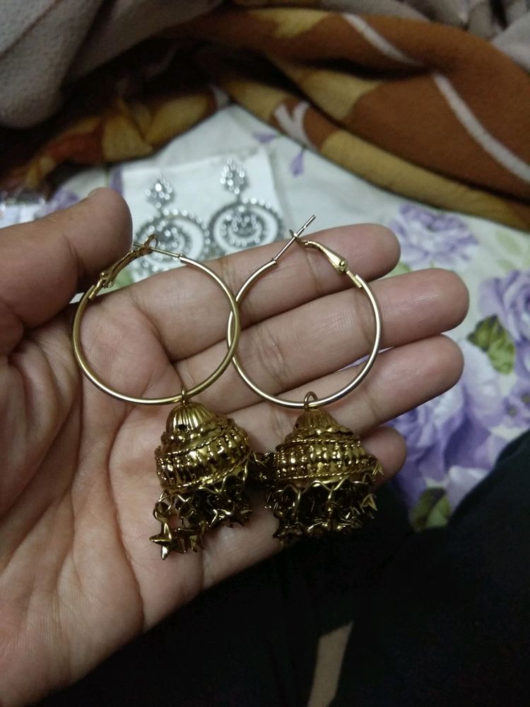 Golden jhumkas