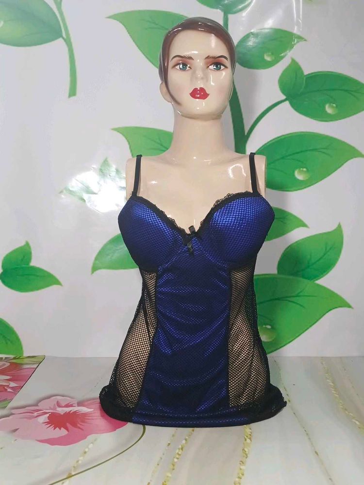 (1402)Blue Lingerie Bodysuit