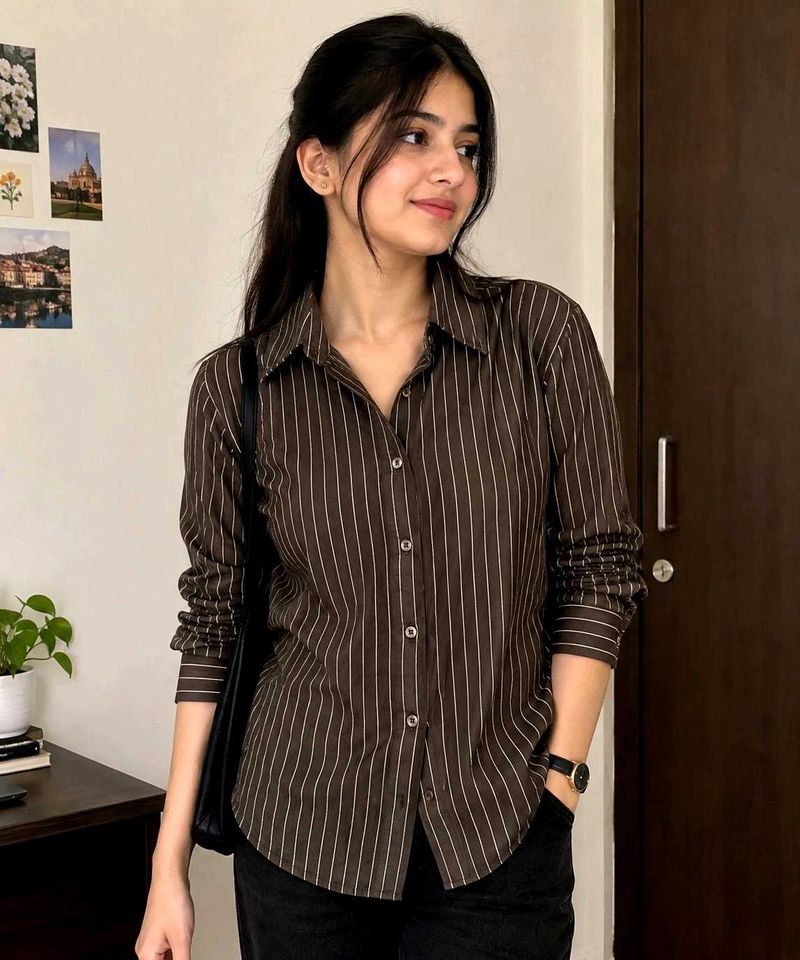Striped Button-Up Shirt