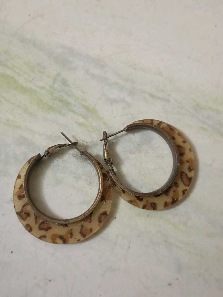 Leopard Print Hoop Earrings
