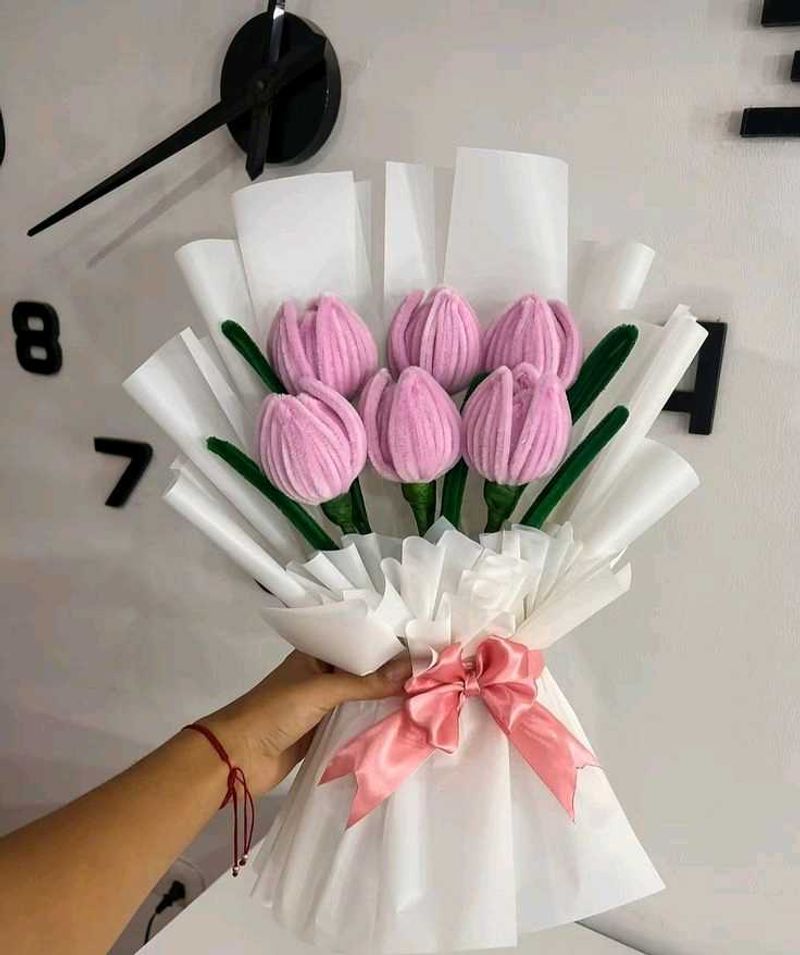 Handmade Pink Tulip Bouquet