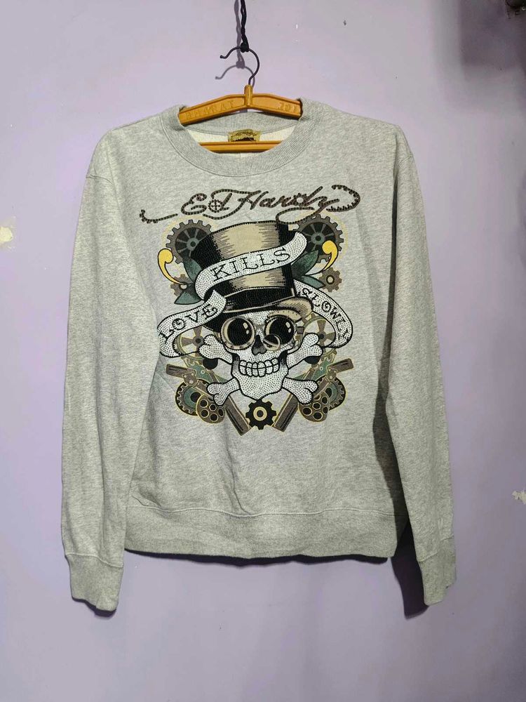 Ed Hardy grey Graphic Sweatshirt