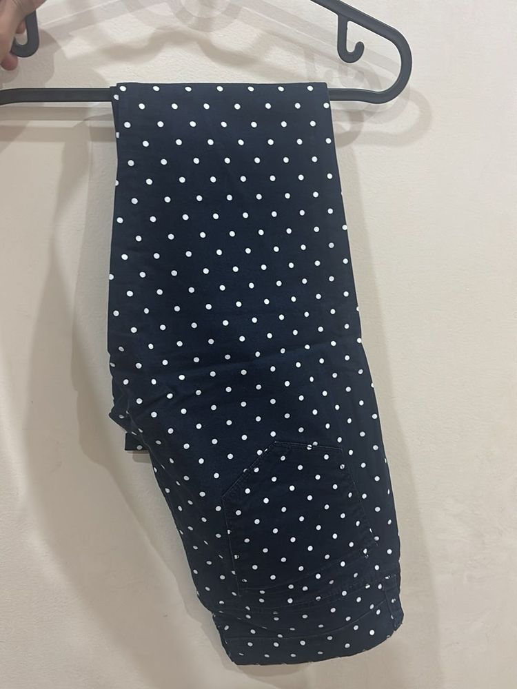 Navy Polka Dot Pants