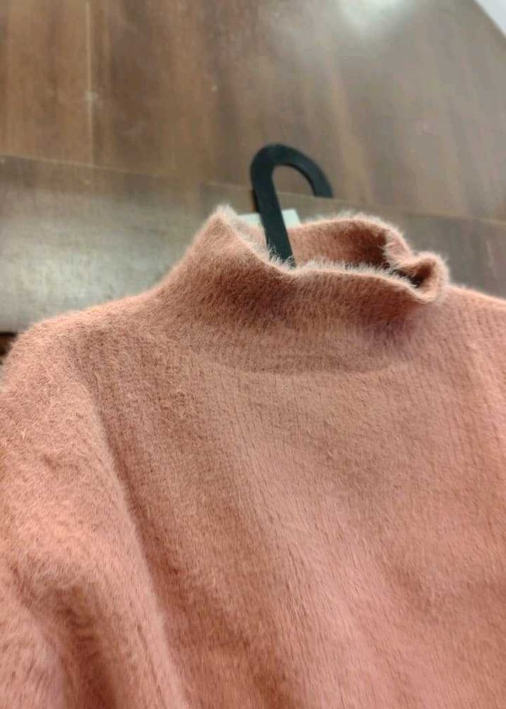Soft Pink Mock Neck Sweater