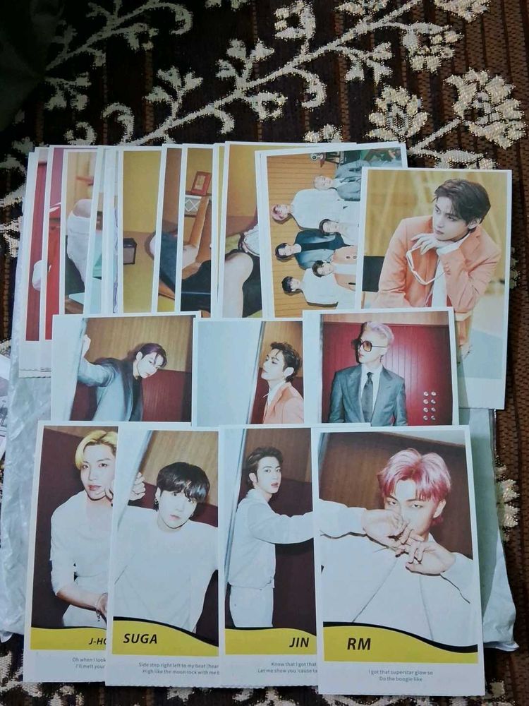 BTS butter lyrics postcards set with stickers