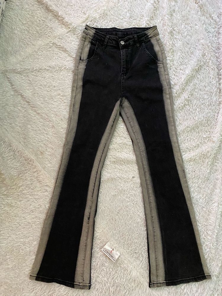 Flare Jeans with Contrast Panels