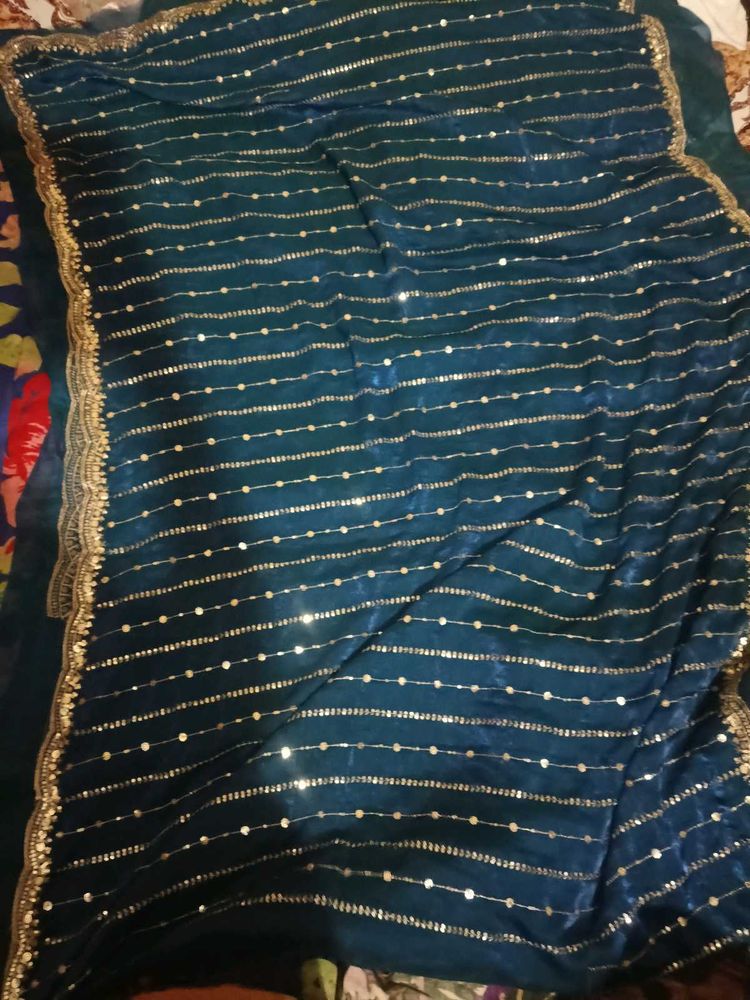 Stunning Teal Embellished saree