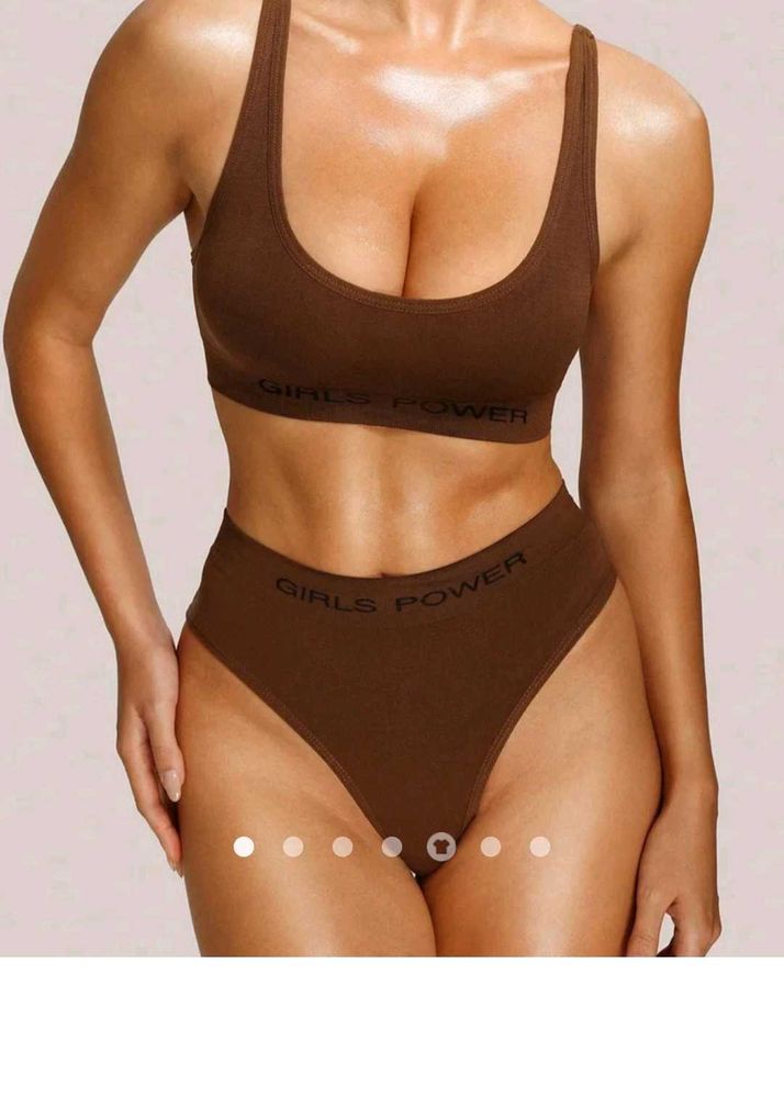 Girls Power Bralette &amp; High Waist Panty Set