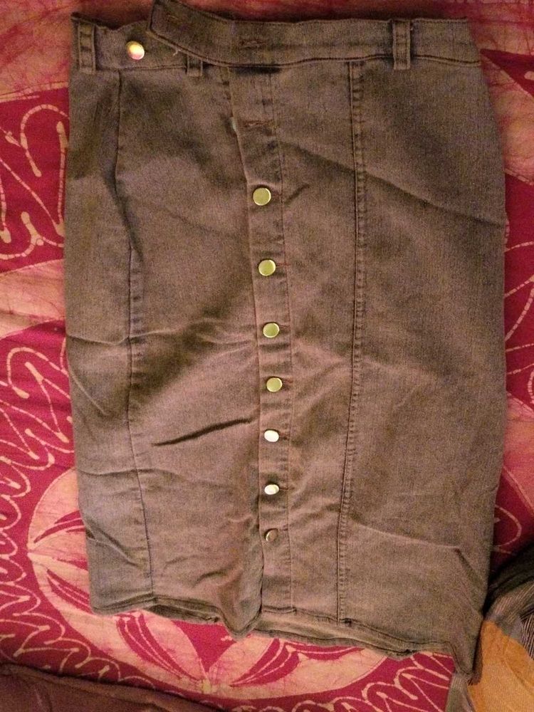 Full Length Denim Skirt