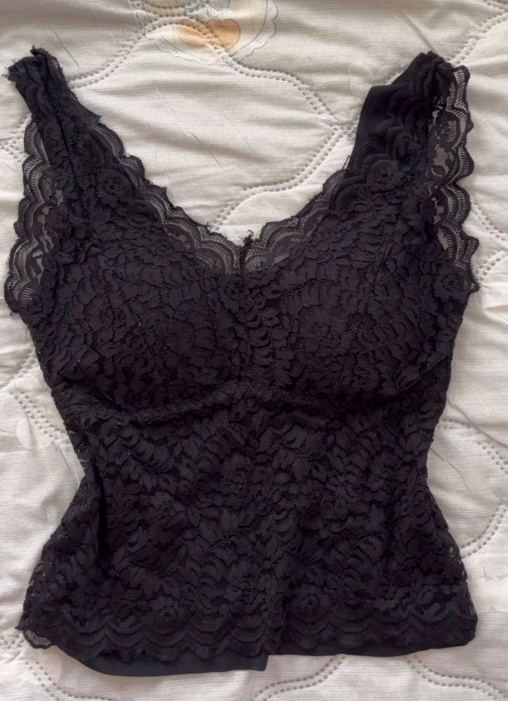 Black Lace Camisole Top