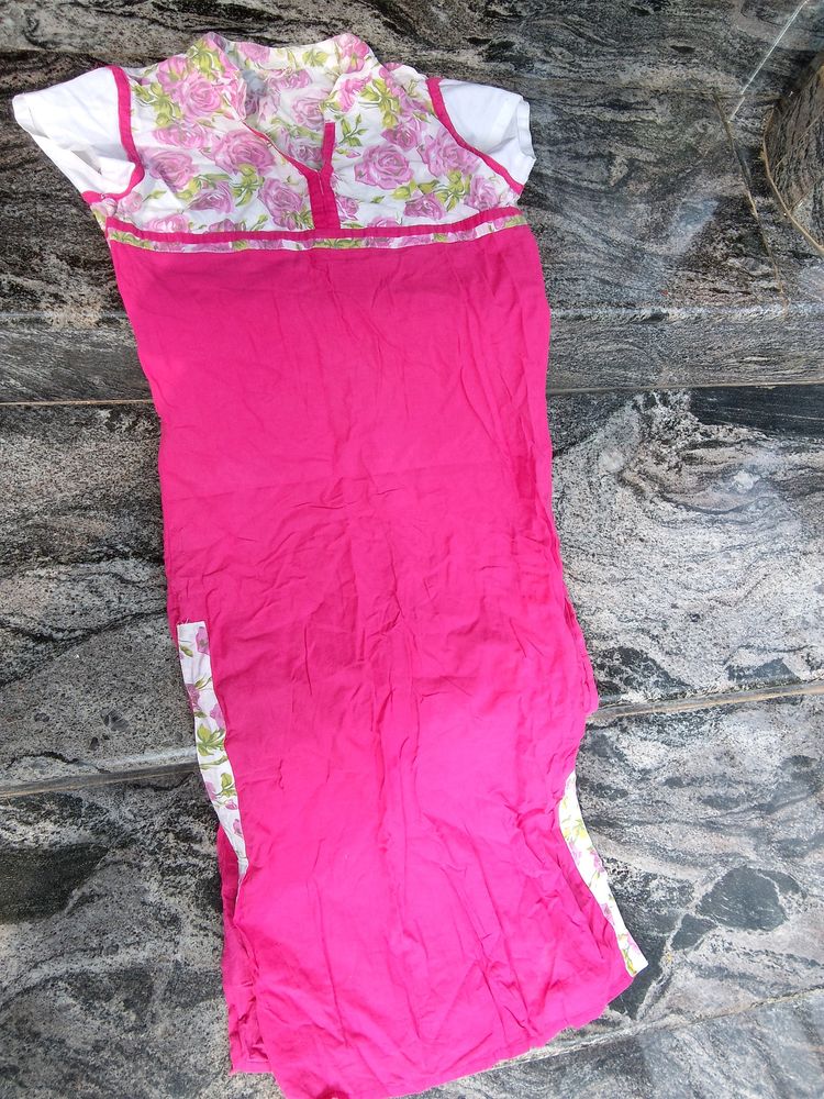 Pink Cotton Kurtha
