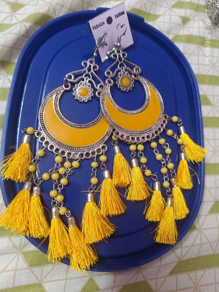 New Yellow Tassel Earrings