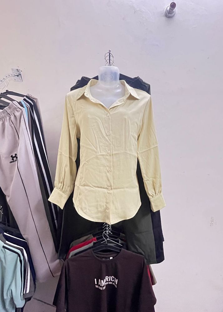 Elegant Cream Long Sleeve Shirt