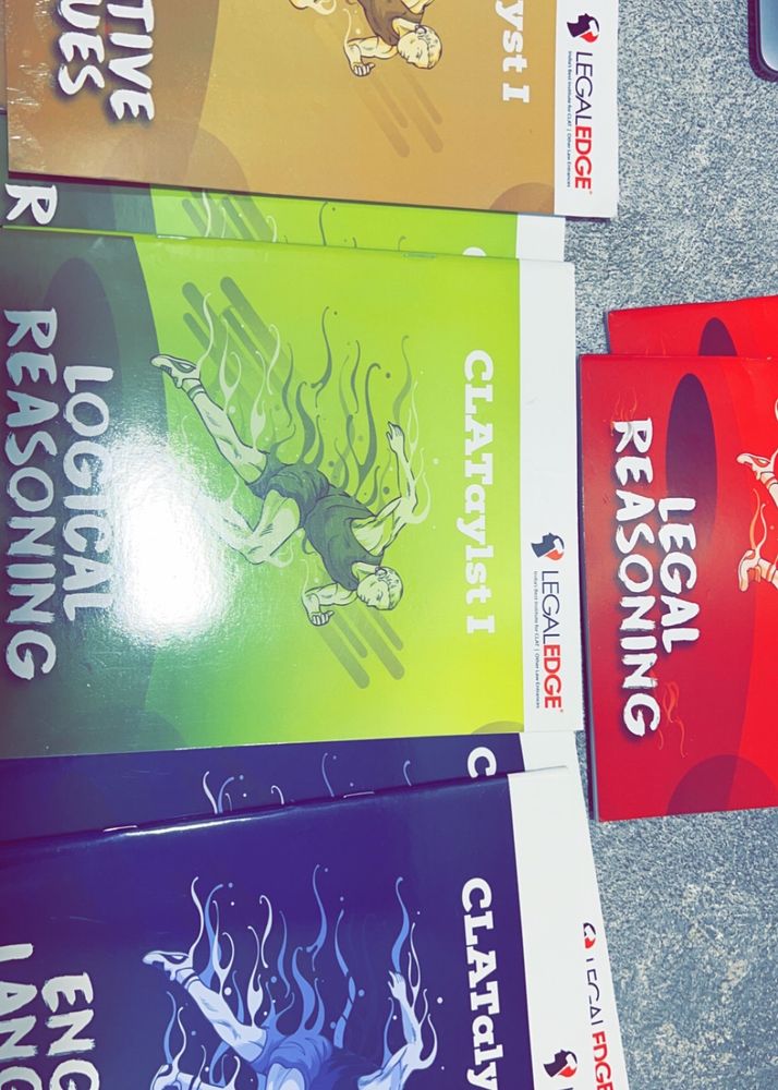 Legaledge CLATalyst Books set . Full Of Practice Questions. This Pack Comprises Of 2 Books Each Of Quantative Techniques, Logical Reasoning, English Language And Legal Reasoning. Total- 8 Books