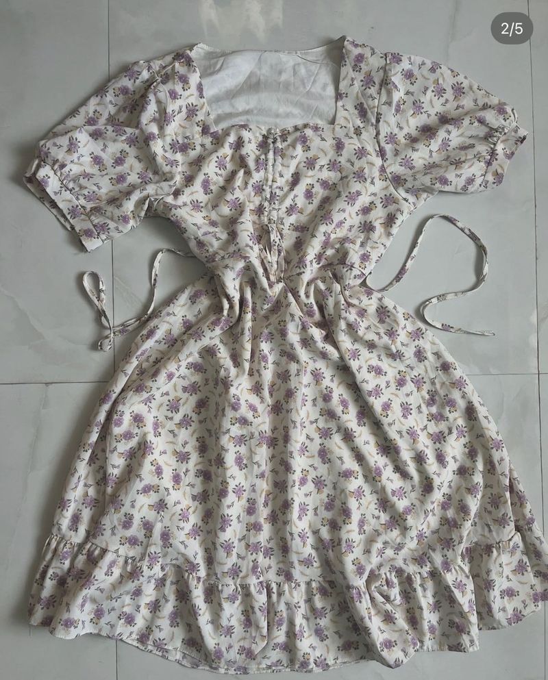 Floral Puff Sleeve Mini Dress