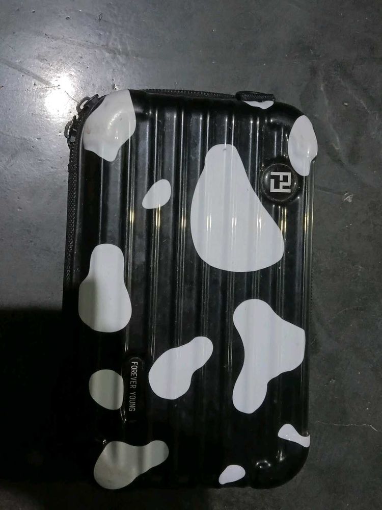 Cow Print Mini Luggage Pouch