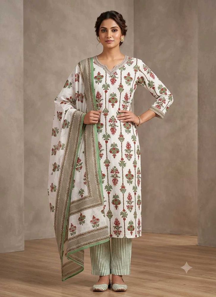 Elegant Printed Kurta Set with Dupatta (new)