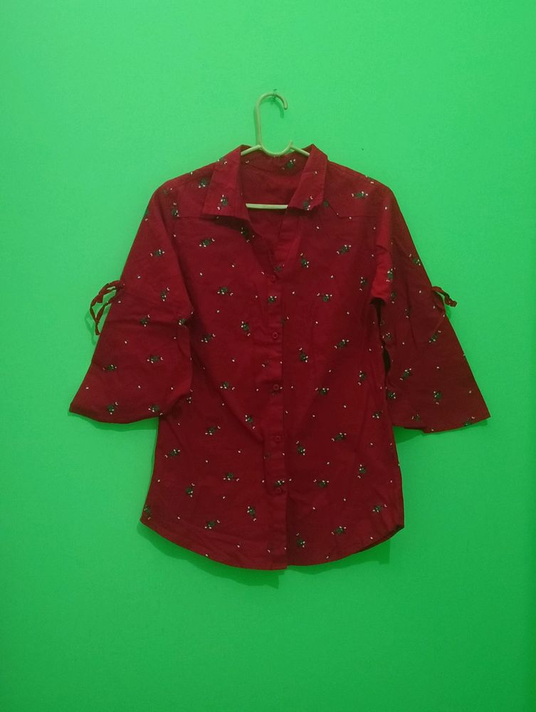 Cute Floral Printed Fancy Shirt For Womens