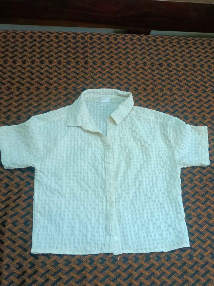 Textured Button-Up Shirt