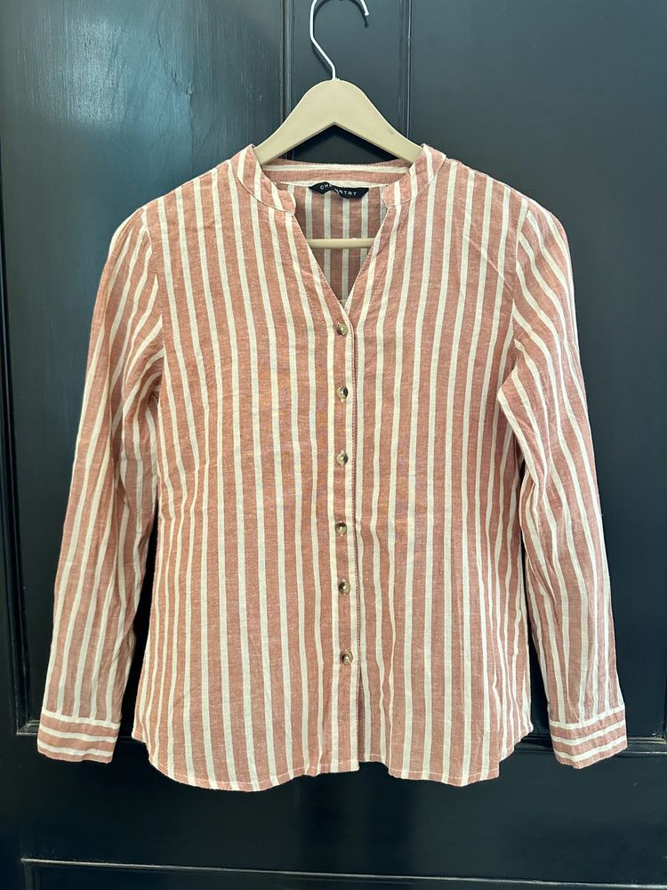 Striped Button-Up Blouse