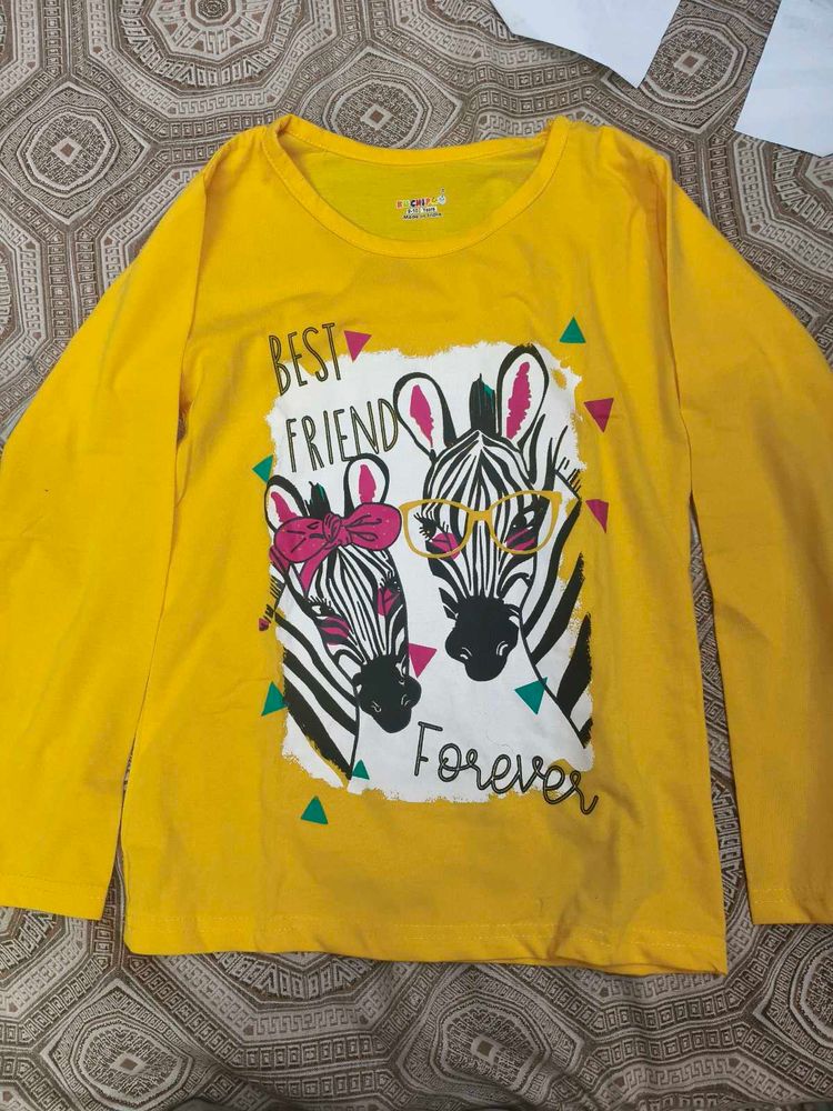 Cute Yellow Zebra Long Sleeve T-Shirt 8-9 years