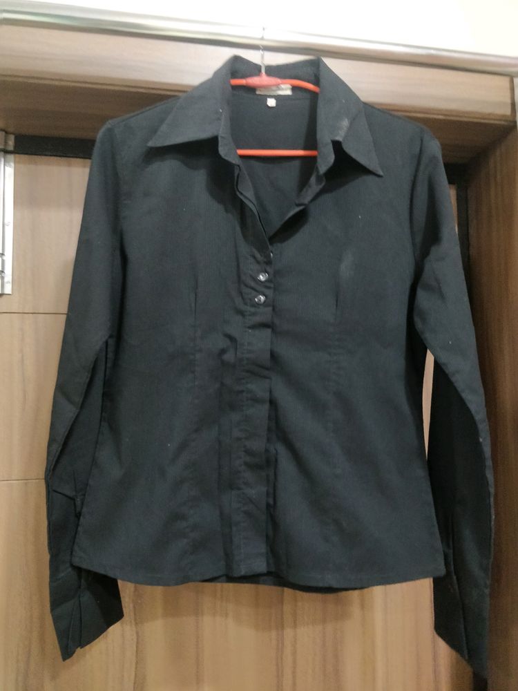 Black Colour Office Wear Top For Girls. Size L