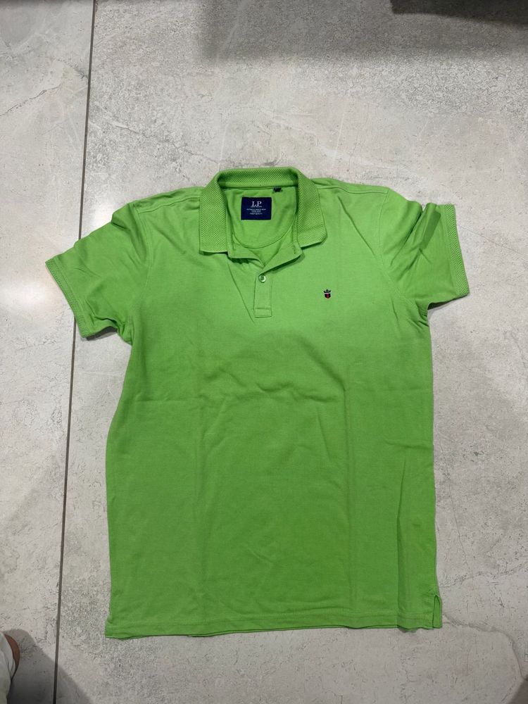 Louis Phillipe Men's Green Polo T-Shirt