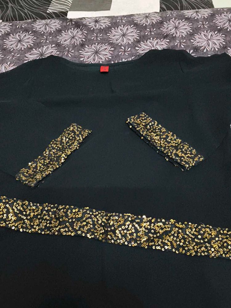 Elegant Black top with Sequins work