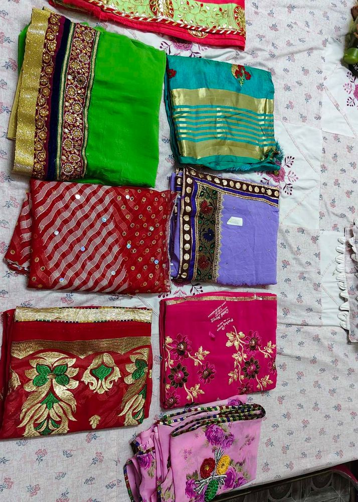 Combo of New Unused 8 sarees different style