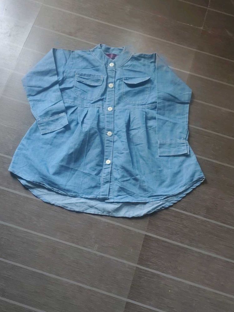 Girls Denim Shirt Dress