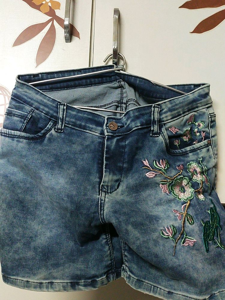 No brand.  old jeans shorts