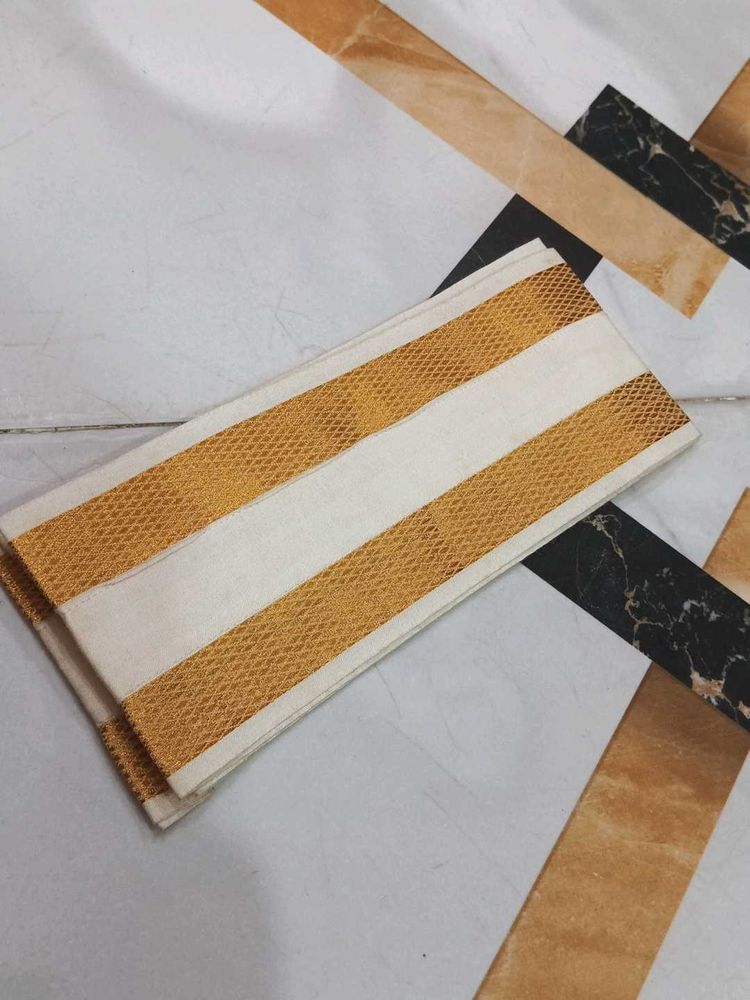 Elegant Gold &amp; White Dupatta