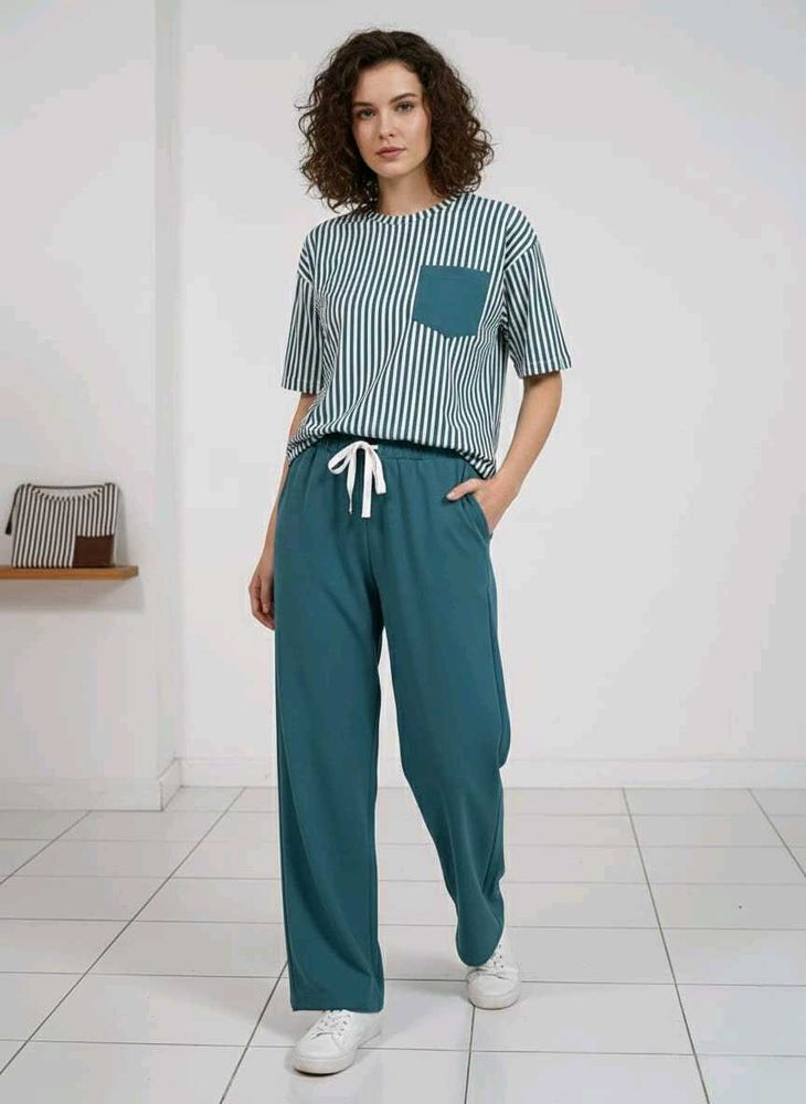 Striped Top and Lounge Pants Set