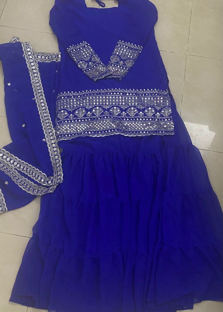 Blue Sharara Set (L)clearing soon