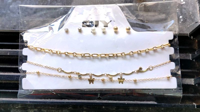 Jewelry Set - Chain Necklaces &amp; Ball Earrings