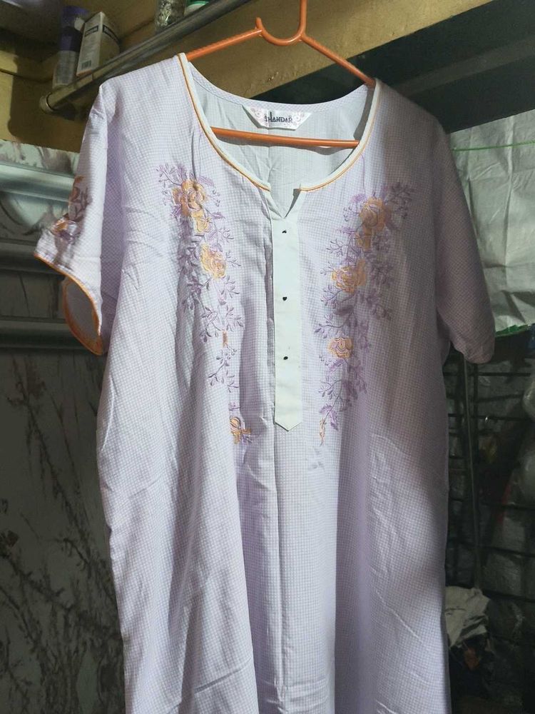 Comfortable Embroidered Nightgown